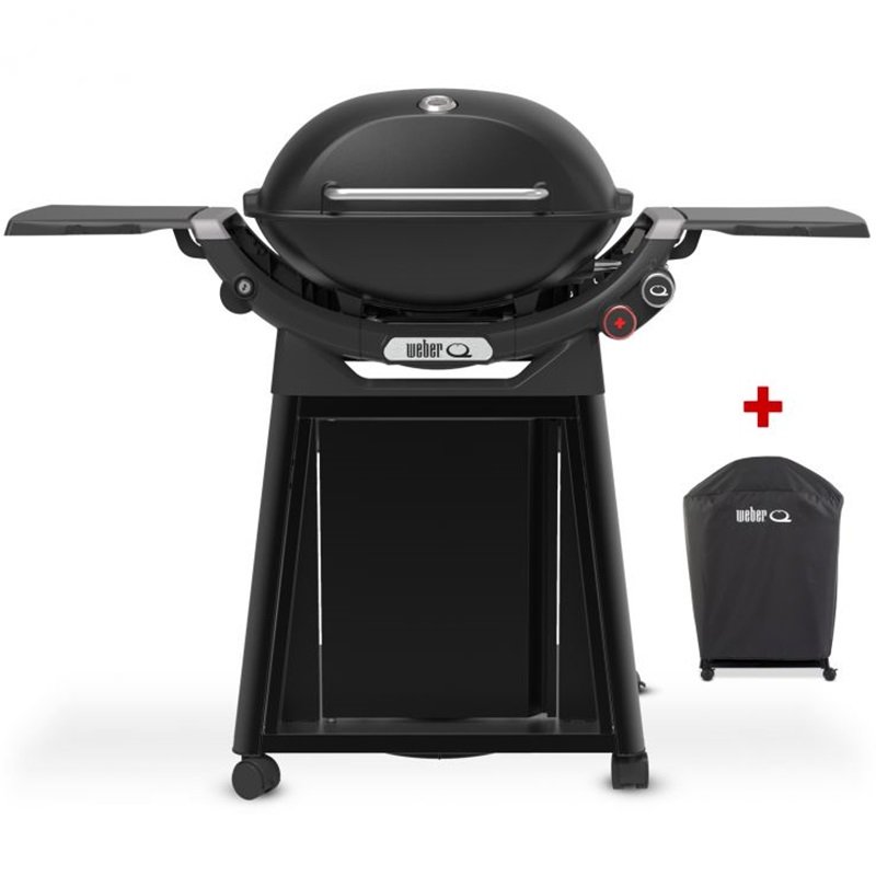 Gasgrill Weber Q 3200N+ mit Rollwagen, Black, inklusive Abdeckhaube