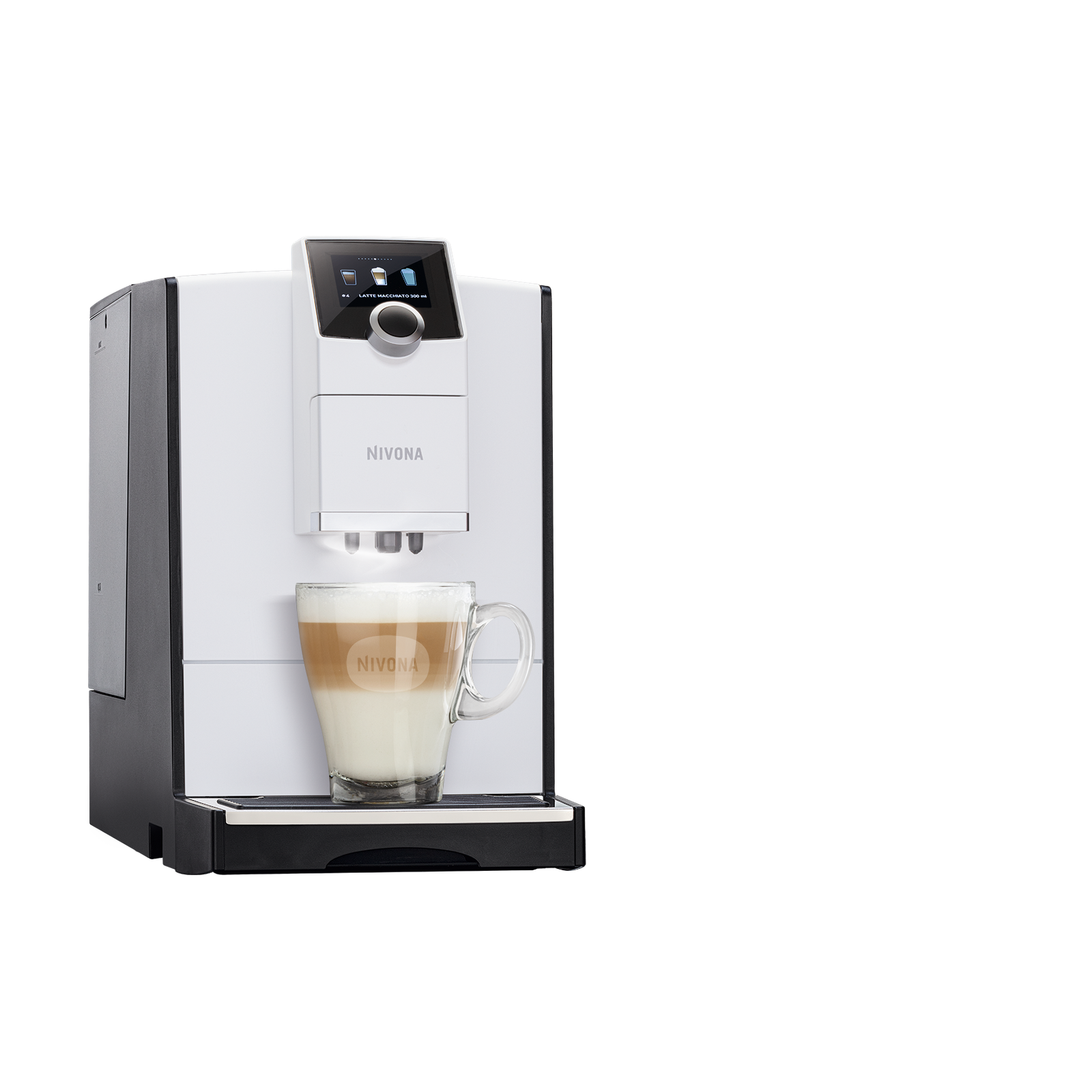 Nivona NICR 796 Kaffeevollautomat mit Milchsystem, 2,2 l Wassertank, white line-chrom