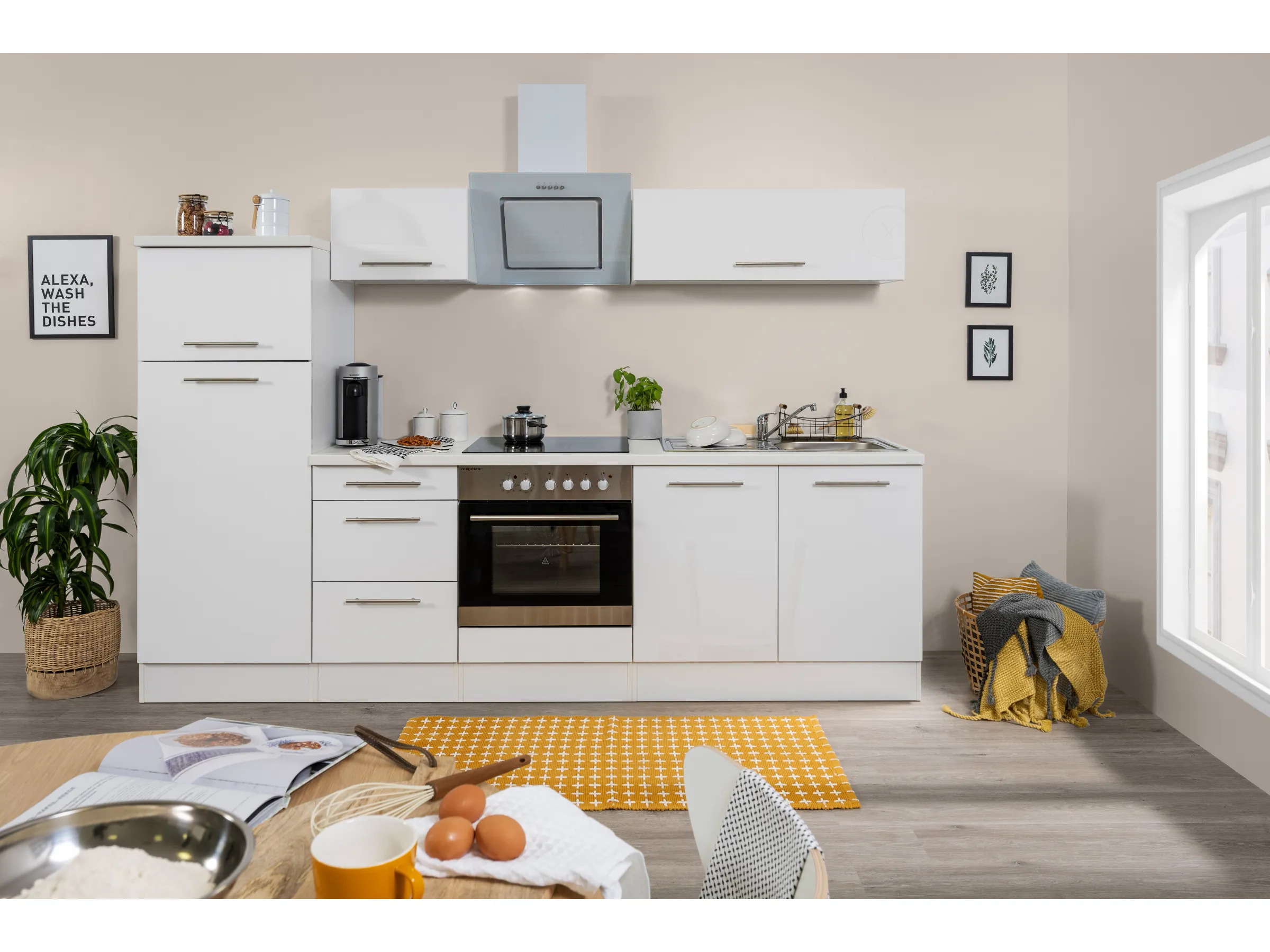 Respekta Premium Küchenzeile 270 cm Weiß Hochglanz – Bild 2
