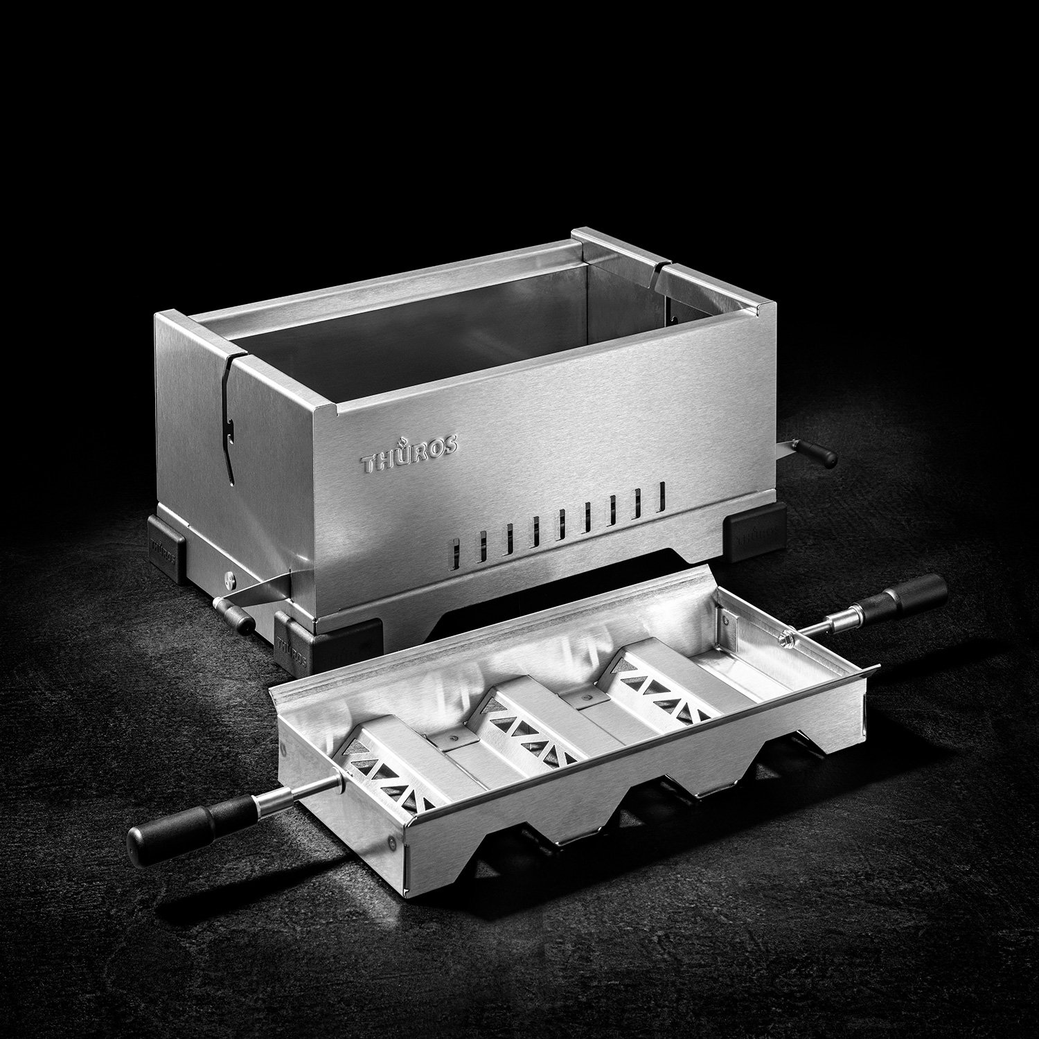Thüros PRO1 modularer Holzkohle Tischgrill mit Edelstahlrost – Bild 2