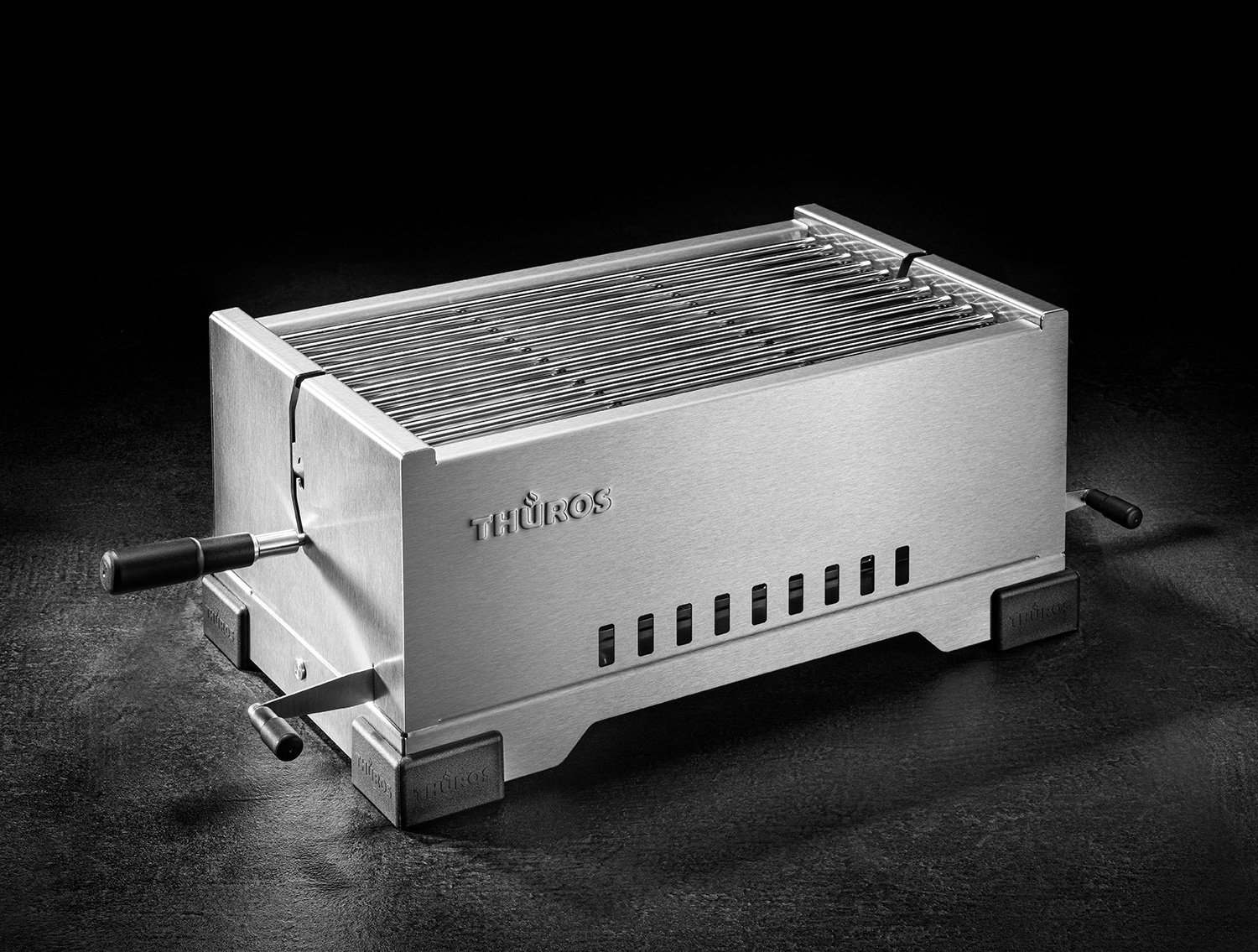 Thüros PRO1 modularer Holzkohle Tischgrill mit Edelstahlrost