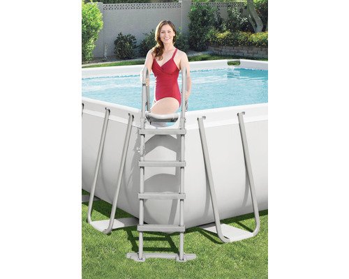 Aufstellpool Framepool Set Bestway eckig 488x244x122 cm inkl. Sandfilteranlage, ChemConnect Dosierer – Bild 6