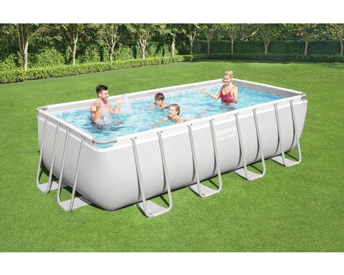 Aufstellpool Framepool Set Bestway eckig 488x244x122 cm inkl. Sandfilteranlage, ChemConnect Dosierer – Bild 5