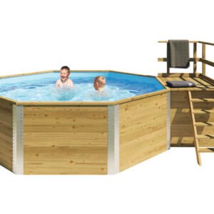 Aufstellpool Holzpool Set Weka 593 B rund Ø 397x116 cm inkl.