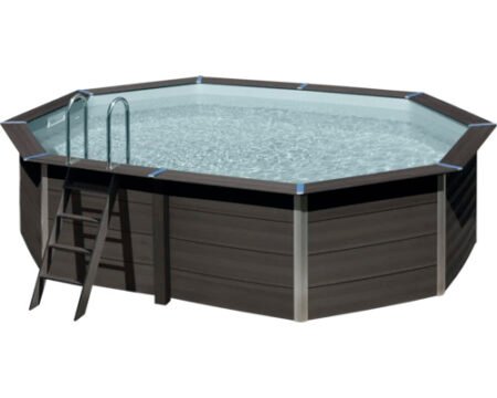 Aufstellpool WPC Pool Set Gre oval 525x386x124 cm inkl.