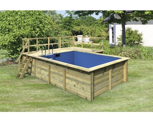 Karibu Aufstellpool Holzpool Set Grösse 2 rechteckig 582x483x124 cm inkl. – Bild 6