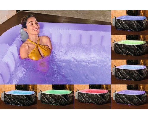 Lay-Z-Spa Hollywood Aufblasbarer Whirlpool Bestway schwarz 180 x 180 cm für 6 Personen – Bild 3