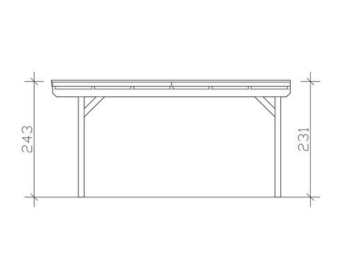 Einzelcarport Konsta Aluminium-Dachplatten inkl. H-Anker 304x500 cm eiche hell – Bild 4