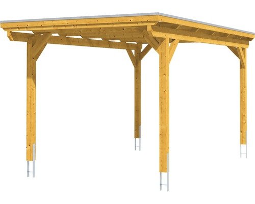 Einzelcarport Konsta Aluminium-Dachplatten inkl. H-Anker 304x500 cm eiche hell – Bild 3