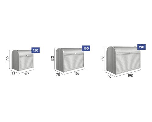 Mülltonnenbox Biohort StoreMax 190 Metall 190 x 97 x 136 cm dunkelgrau metallic – Bild 2