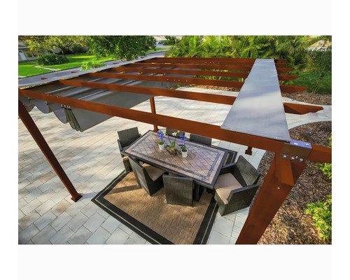 Aluminium Pergola, Pavillon Paragon Outdoor Florida 11x11 mit verstellbarem Sonnensegel 320 x 320 – Bild 5
