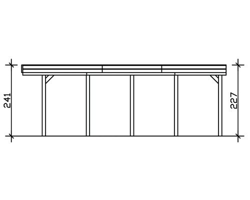 SKAN HOLZ Friesland Einzelcarport 397x708 cm mit Aluminium-Dach tauchimprägniert – Bild 2